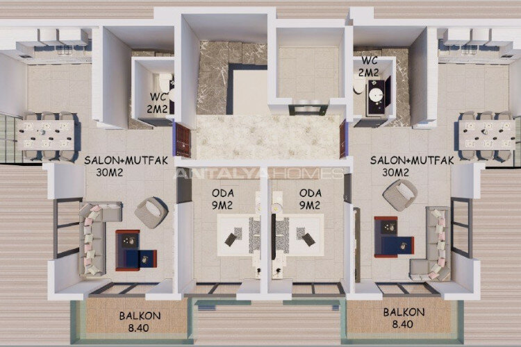 Квартира 1+1 в Алании, Турция | PBB-65126