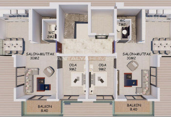 Квартира 1+1 в Алании, Турция | PBB-65126