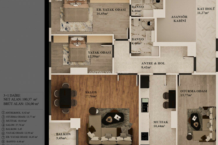 Квартира 2+1 в Стамбуле, Турция | PKK-65142