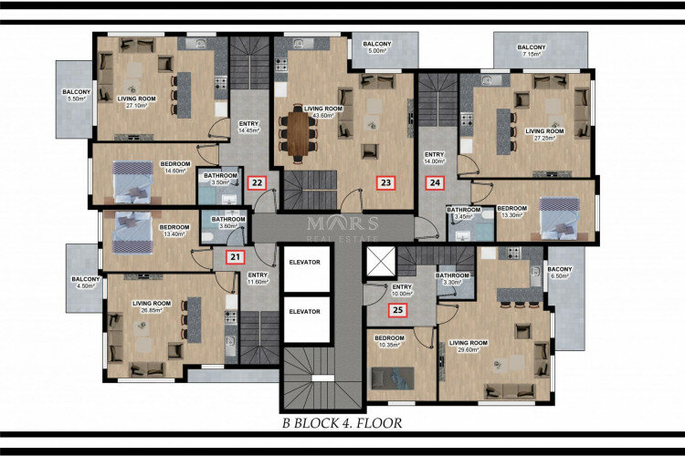 Квартира 2+1 в Алании, Турция | STE-65211