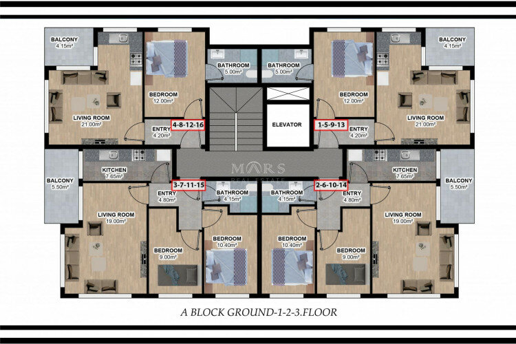 Квартира 2+1 в Алании, Турция | STE-65211