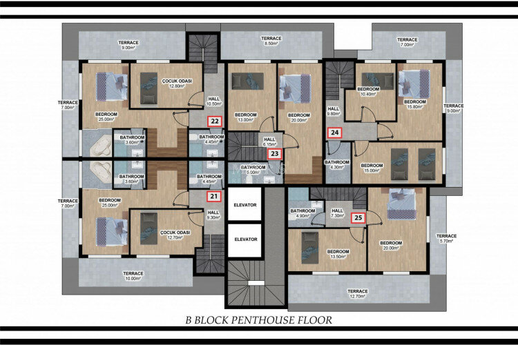 Квартира 2+1 в Алании, Турция | STE-65211