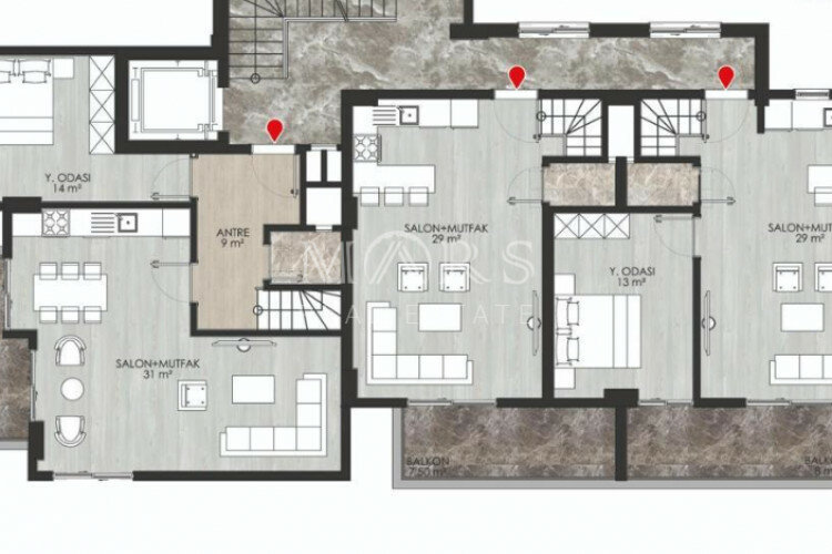 Квартира 3+1 в Алании, Турция | PTE-65219