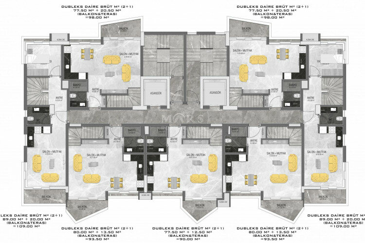 Квартира 2+1 в Алании, Турция | PTE-65241