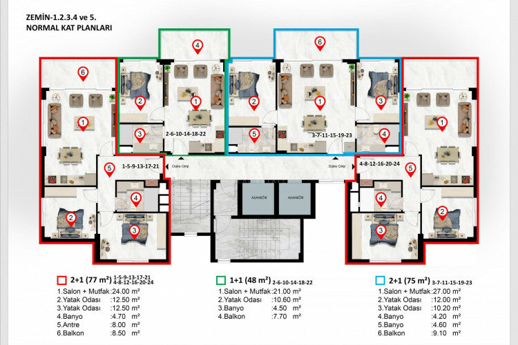 Квартира 1+1 в Алании, Турция | PTE-65262