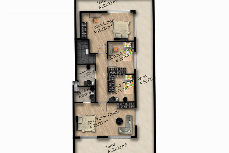 Квартира 3+1 в Алании, Турция | STE-65284