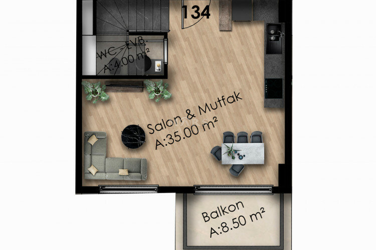 Квартира 3+1 в Алании, Турция | STE-65284