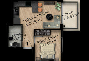 Квартира 3+1 в Алании, Турция | STE-65284