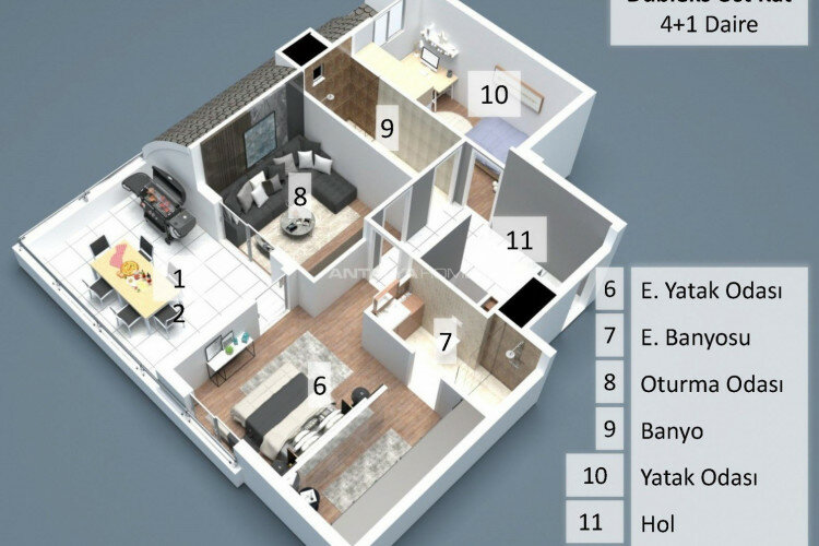 Квартира 2+1 в Муратпаше, Анталия, Турция | STE-45544