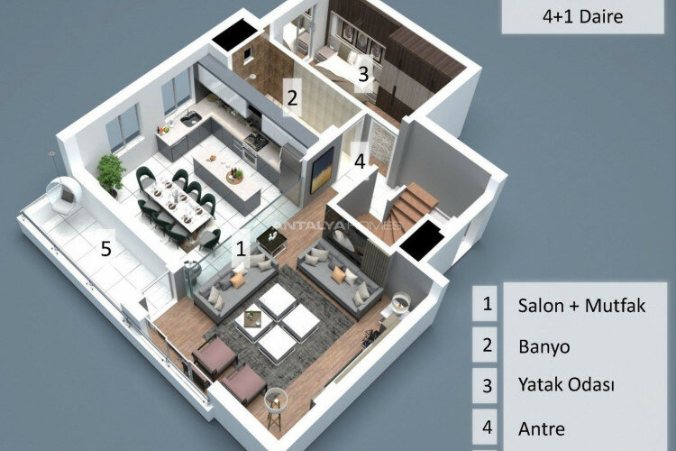 Квартира 2+1 в Муратпаше, Анталия, Турция | STE-45544