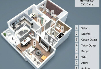 Квартира 2+1 в Муратпаше, Анталия, Турция | STE-45544