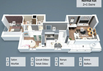 Квартира 2+1 в Муратпаше, Анталия, Турция | STE-45544