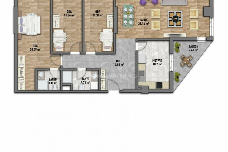 Квартира 2+1 в Стамбуле, Турция | PTE-46462