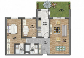 Квартира 2+1 в Стамбуле, Турция | PTE-46462