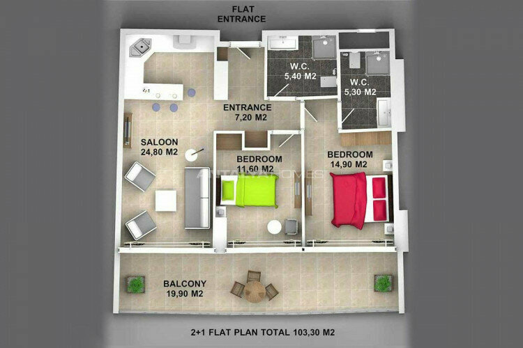 Квартира 3+1 в Анталии, Турция | SBB-44860