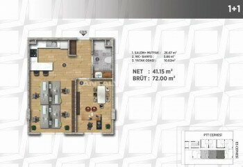Квартира 1+1 в Стамбуле, Турция | PTE-46735