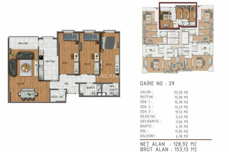 Квартира 3+1 в Стамбуле, Турция | PKK-46451