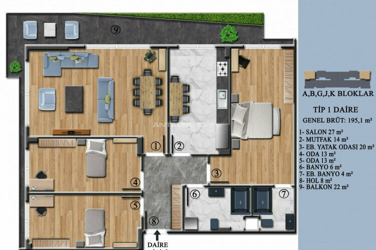 Квартира 2+1 в Ялове, Турция | PKK-46942