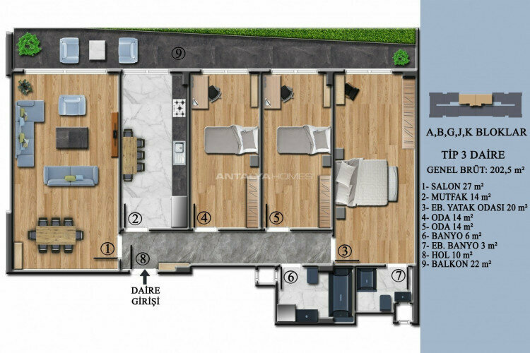 Квартира 2+1 в Ялове, Турция | PKK-46942