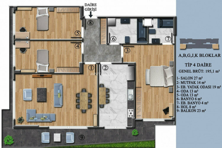 Квартира 2+1 в Ялове, Турция | PKK-46942
