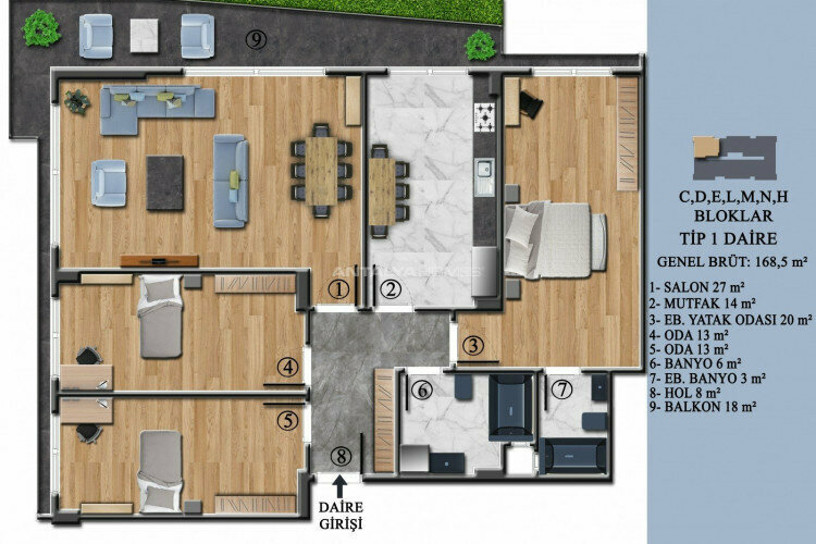 Квартира 3+1 в Ялове, Турция | PTE-46943