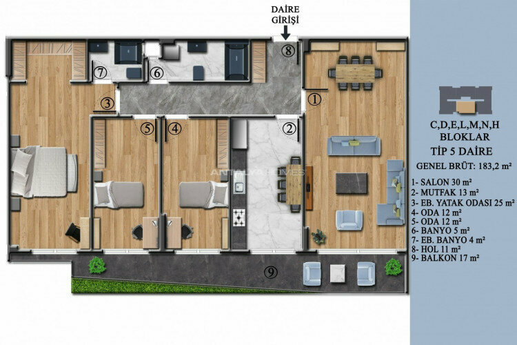 Квартира 6+1 в Ялове, Турция | SBB-46946