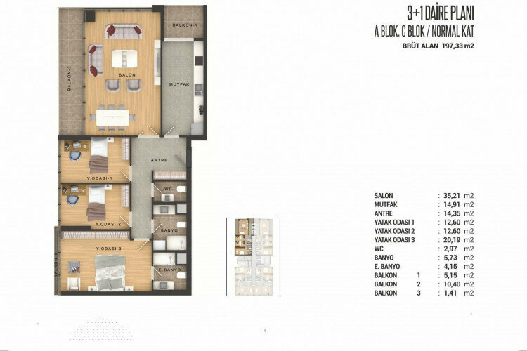 Квартира 3+1 в Стамбуле, Турция | PKK-46652
