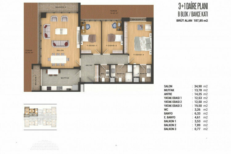 Квартира 3+1 в Стамбуле, Турция | PKK-46652