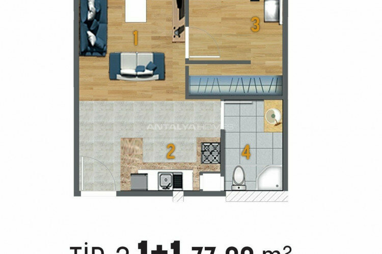 Квартира 1+1 в Стамбуле, Турция | PTE-46653