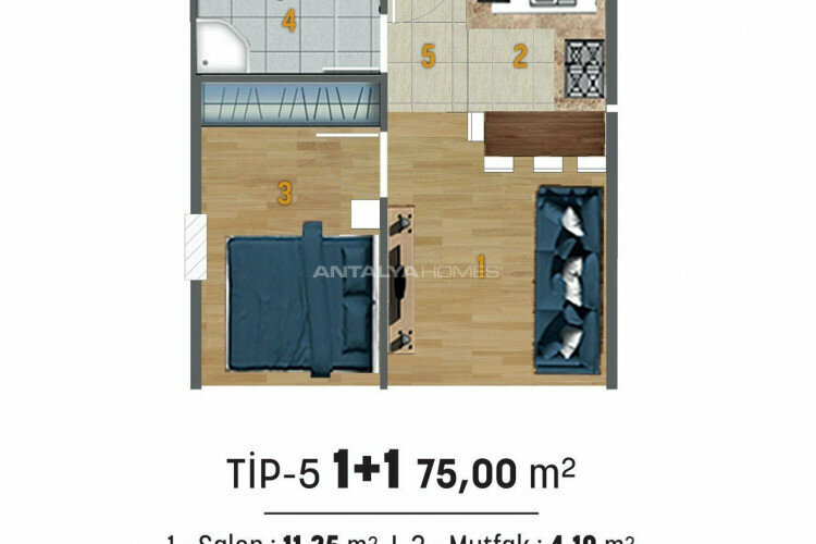 Квартира 1+1 в Стамбуле, Турция | PTE-46653