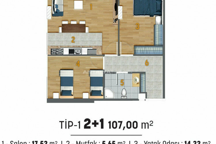 Квартира 1+1 в Стамбуле, Турция | PTE-46653