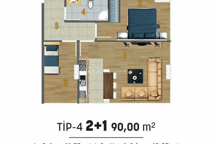 Квартира 1+1 в Стамбуле, Турция | PTE-46653