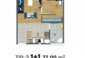 Квартира 1+1 в Стамбуле, Турция | PTE-46653