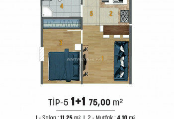 Квартира 1+1 в Стамбуле, Турция | PTE-46653