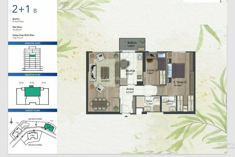 Квартира 2+1 в Стамбуле, Турция | PTE-46579