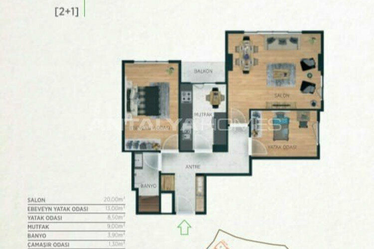 Квартира 2+1 в Стамбуле, Турция | PKK-46440