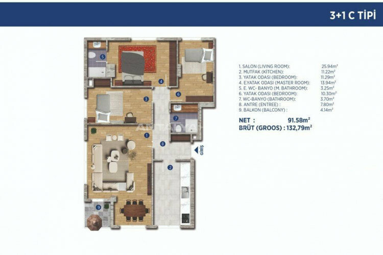 Квартира 5+1 в Стамбуле, Турция | PTE-46510