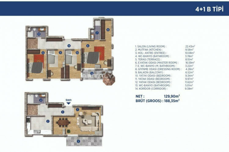 Квартира 5+1 в Стамбуле, Турция | PTE-46510