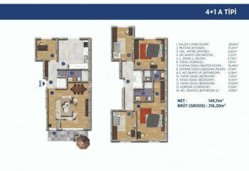 Квартира 5+1 в Стамбуле, Турция | PTE-46510