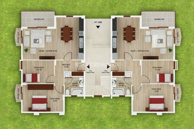 Квартира 2+1 в Мармарисе, Турция | PBB-38605