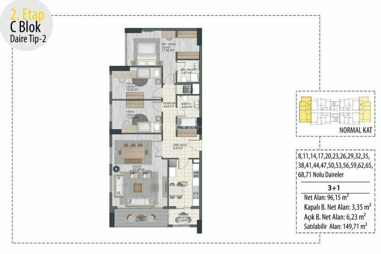 Квартира 3+1 в Стамбуле, Турция | SBB-46379
