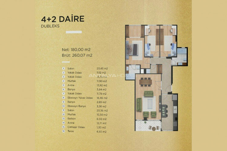 Квартира 3+1 в Стамбуле, Турция | PTE-46348