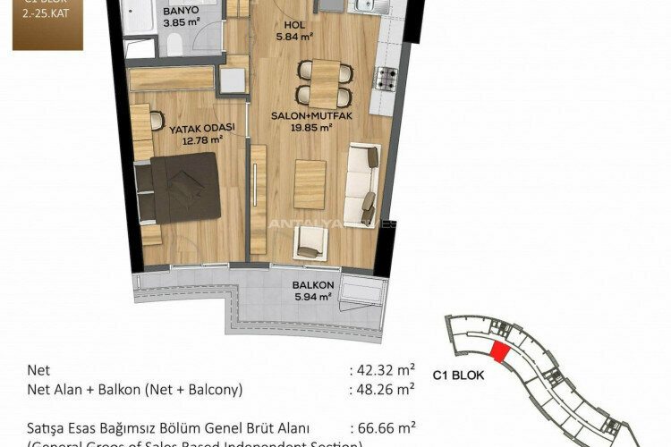 Квартира 1+1 в Стамбуле, Турция | PBB-46260