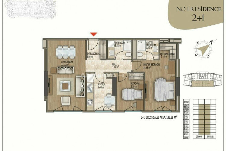 Квартира 3+1 в Стамбуле, Турция | STE-46381