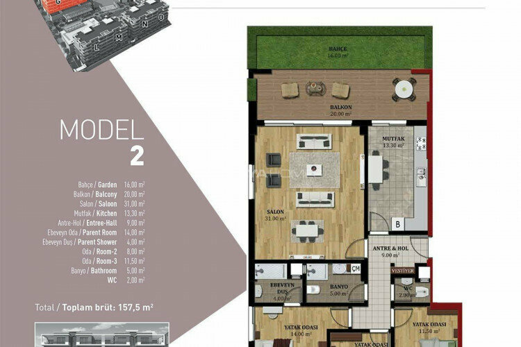 Квартира 4+1 в Бурсе, Турция | STE-46924