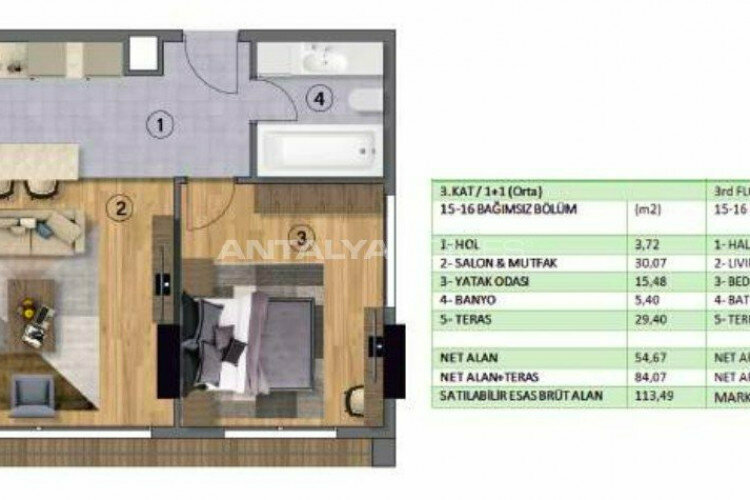 Квартира 1+1 в Ялове, Турция | PBB-46955