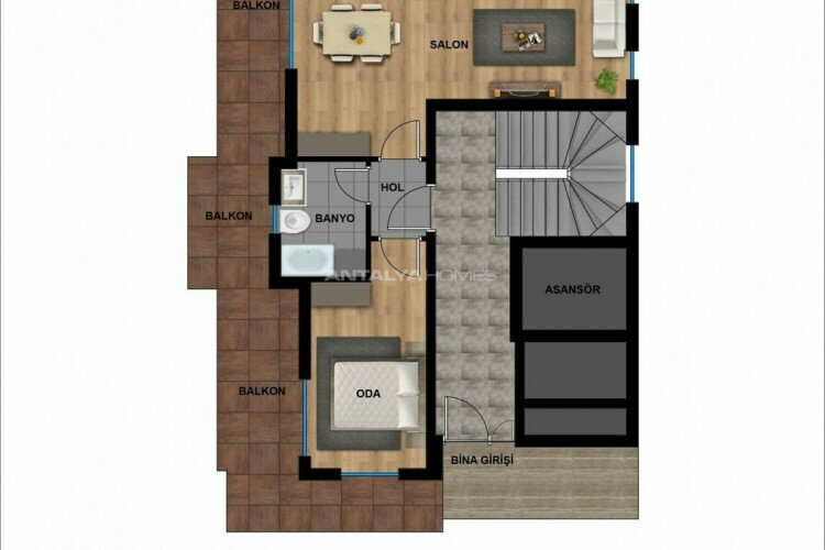 Квартира 1+1 в Муратпаше, Анталия, Турция | PTE-45609
