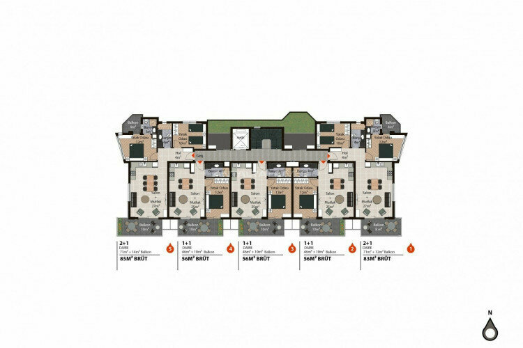 Квартира 1+1 в Анталии, Турция | PTE-45114