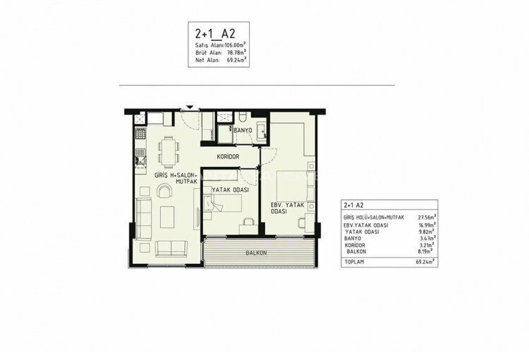 Квартира 2+1 в Кепезе, Анталия, Турция | PBB-44852