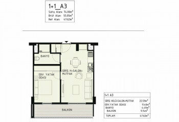 Квартира 2+1 в Кепезе, Анталия, Турция | PBB-44852